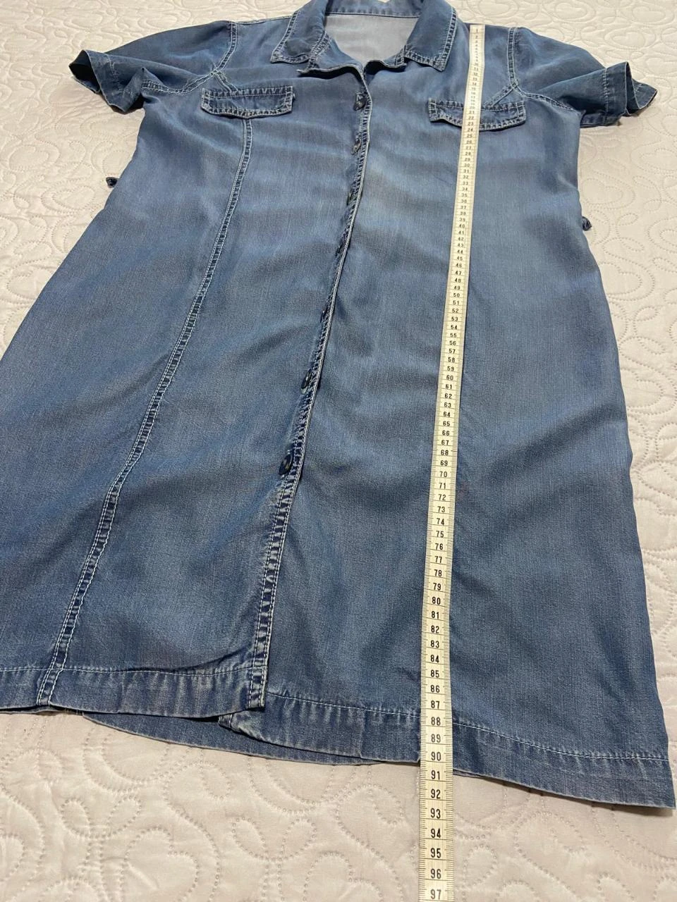 Vestido vaquero de verano, manga corta, abonotado, tela muy agradable. – photo 10
